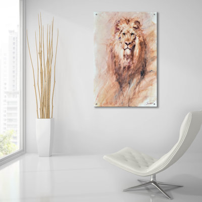 «Look of a Lion» par Robert Campbell, art mural en verre acrylique