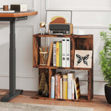 1 Pcs 3-tier Bookshelf Geometric Bookcase Side Table With Open Storage Display Shelf