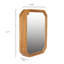 Miroir de pharmacie mural de 31,5 po de hauteur avec cadre en bois et rangement pour la salle de bain Élégante conception de perles, utilitaire durable, armoire de routine à installation rapide avec garniture unique de 24,41 po de profondeur