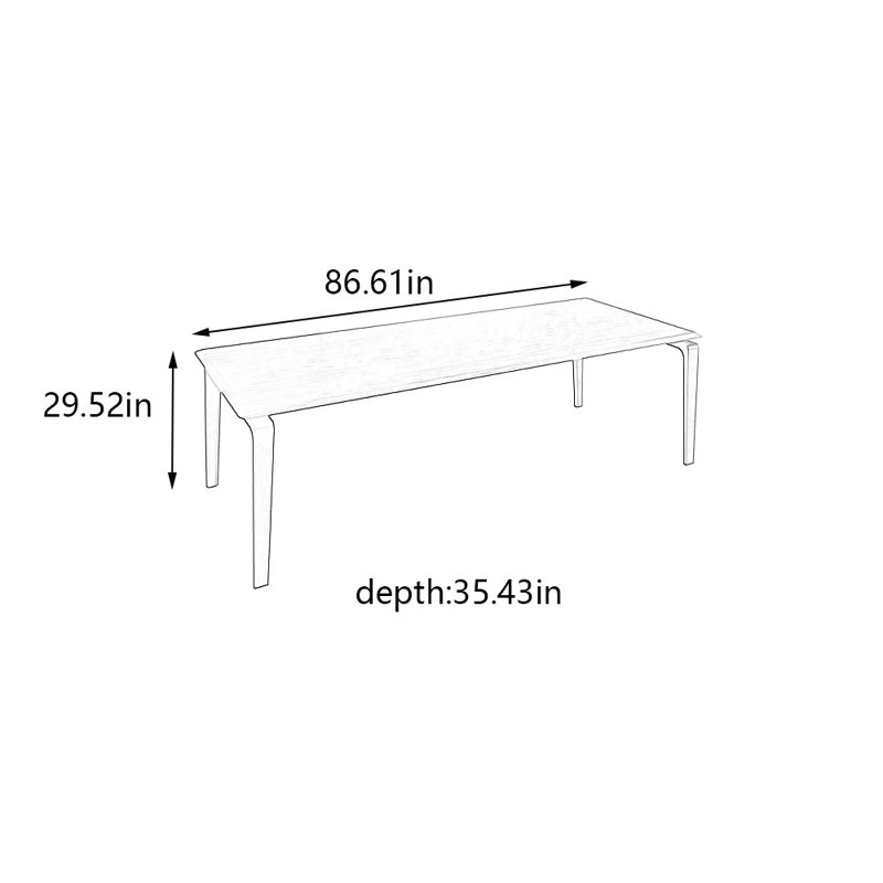 Table de salle à manger Minimal, H 29,52 po x L 86,61 po x l 35,43 po