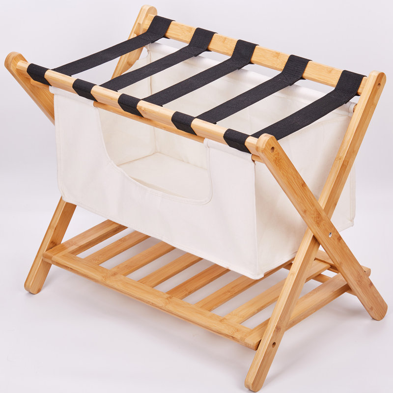 Porte-bagages pliant en bambou