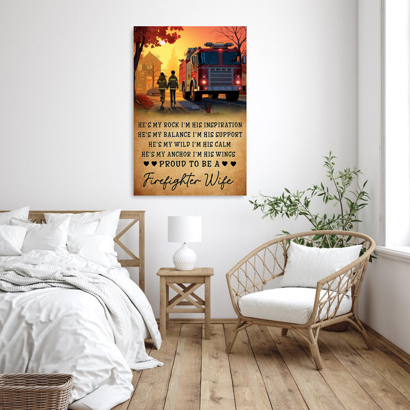 Proud To Be A Firefighter Wife - 1 pièce rectangulaire Proud To Be A Firefighter Wife, H 36 po x l 24 po x P 1,25 po