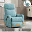 Fauteuil inclinable manuel chauffant chauffant avec fauteuil à bascule et pivotant en tissu chauffant, bleu-vert-382782642