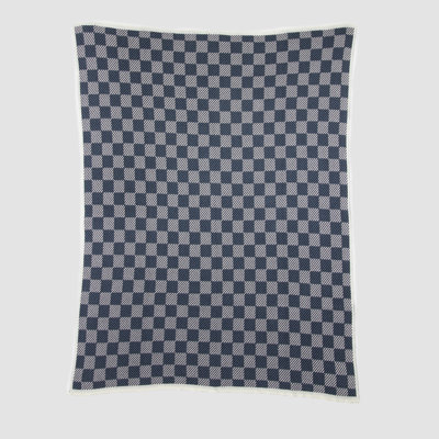 Cotton Sustainable Knit Geometric Throw Blanket - Gingham Plaid