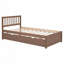 Structure de lit plateforme en bois avec lit gigogne