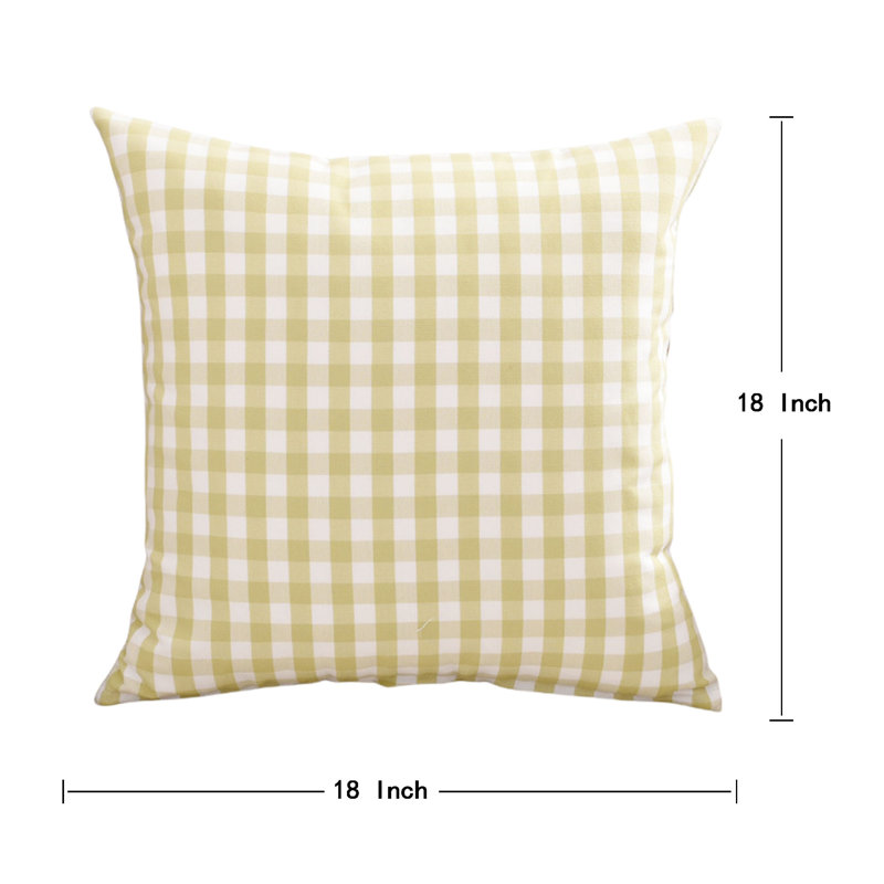 Housses de coussin en tissu écossais 18 po x 18 po, Tissu écossais vert clair