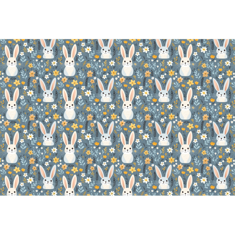 Coussin réversible Bunnies Illustration, H 20 po x l 20 po