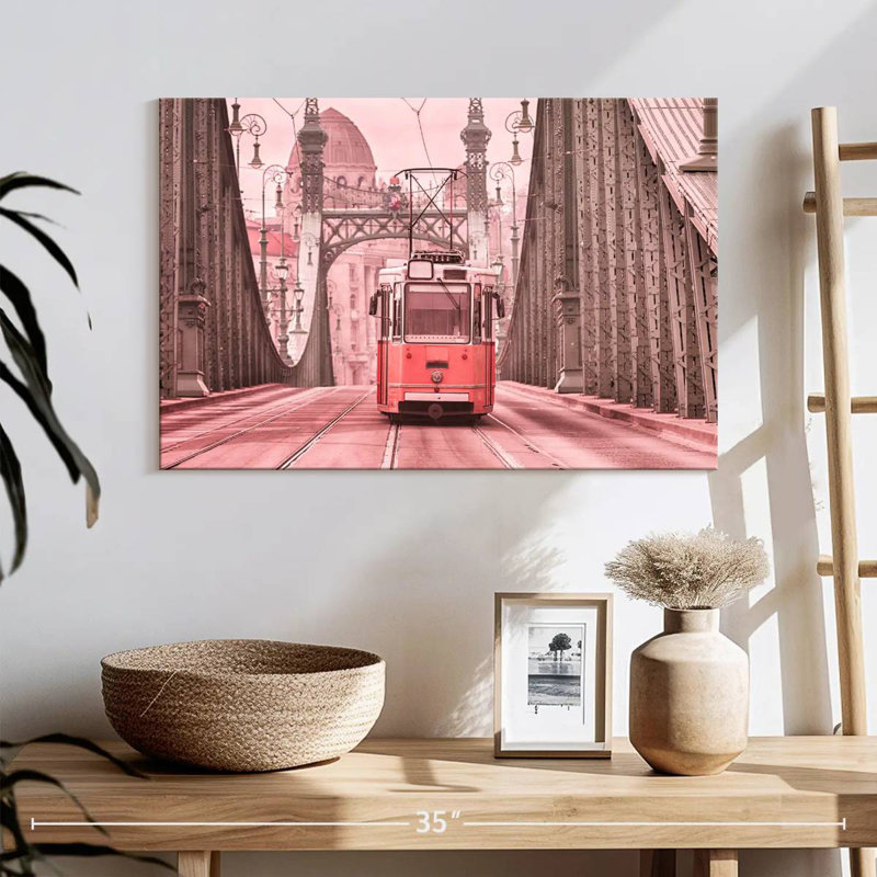 Mehar Pink Cable Car, 16" H x 24" W