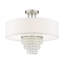 Plafonnier semi-encastré cylindrique de style lustre à 4 lumières de 18 po Rafaela