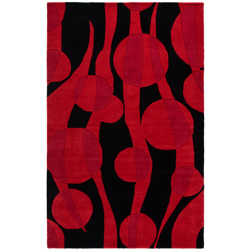 Amier Hand Tufted Wool Abstract Rug, Rectangle 5' x 8'