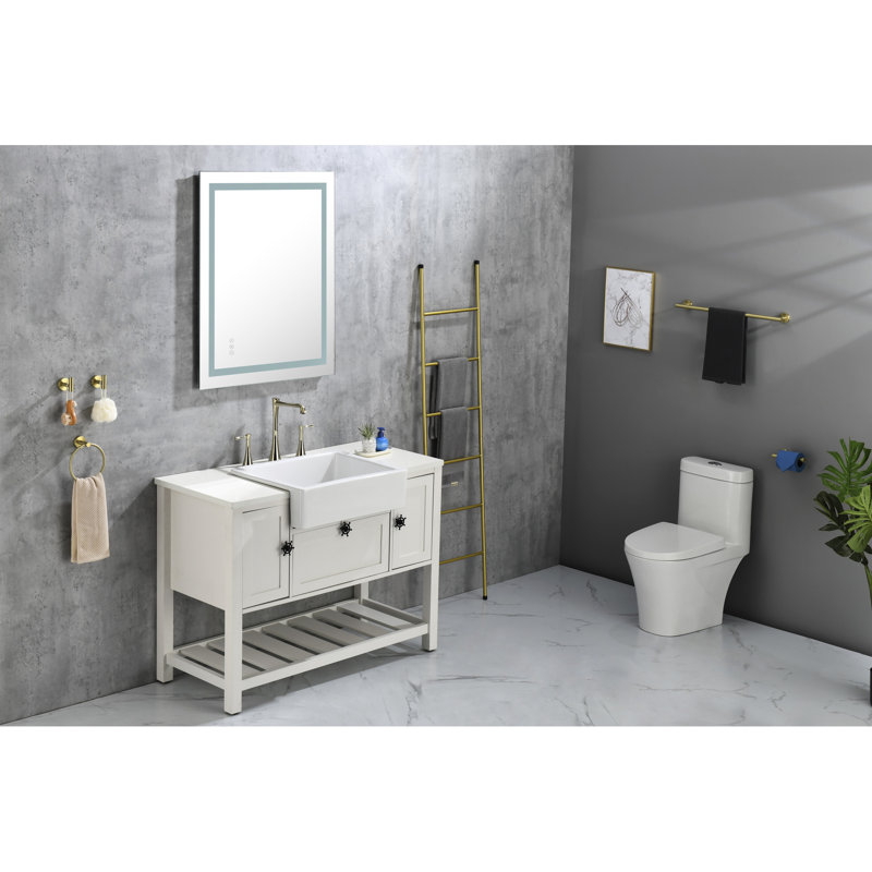 Miroir de salle de bain à DEL 40 po x 36 po: brouillard, intensité variable, 3 couleurs, mémoire pour un meuble-lavabo attrayant