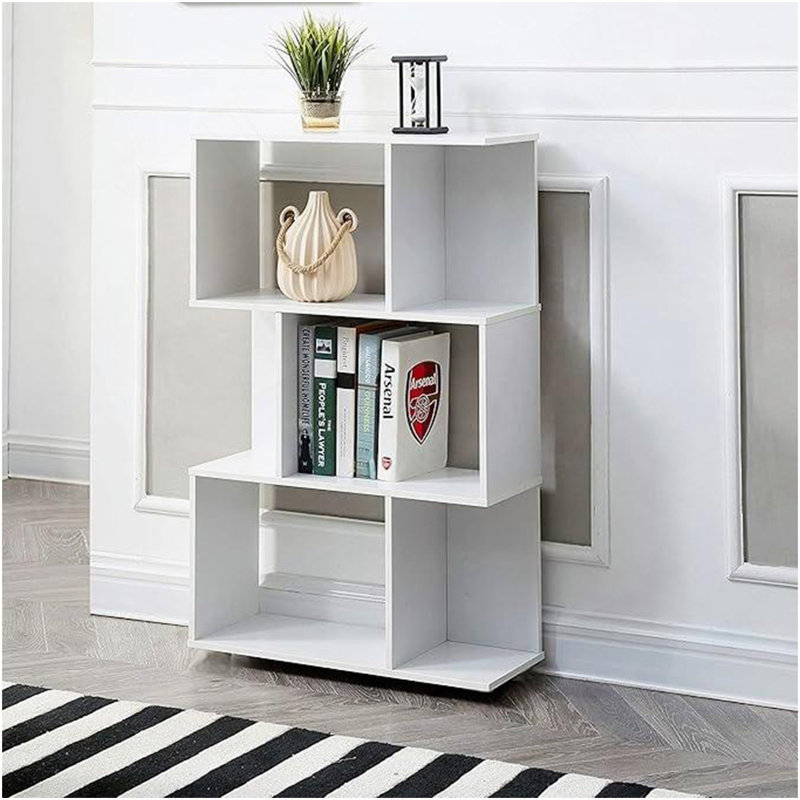 Bibliothèque blanche simple à trois couches