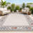 Hardit High-Low Modern Diamond Border Brown/Ivory Indoor/Outdoor Rug-2125989799