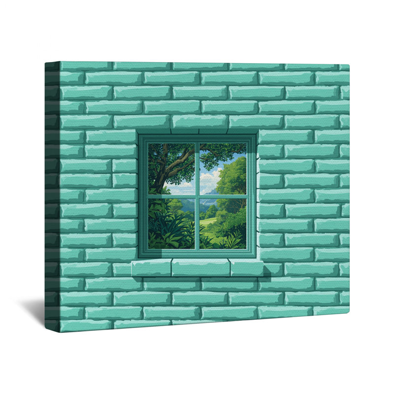 Toile tendue en toile de brique turquoise en plusieurs tailles, 16 po x 20 po