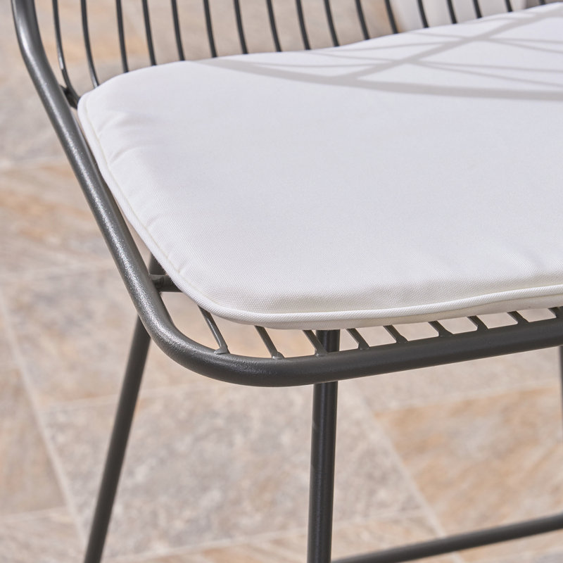Tabourets de comptoir contemporains en fer avec sièges fluides - 2 sièges gris et design moderne