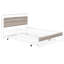Lit double en métal avec lit gigogne, support et lattes en blanc. Attrayant. Aucun sommier tapissier requis pour le lit gigogne de la chambre à coucher. Finition blanche. Prise en charge. Attrait rustique moderne. Stable, requis. Extra