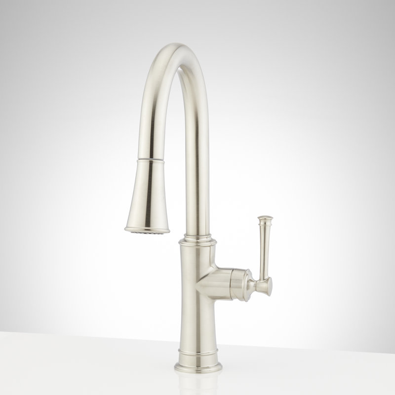 Beasley Single-Hole Pull-Down Kitchen Faucet, Stainless Steel