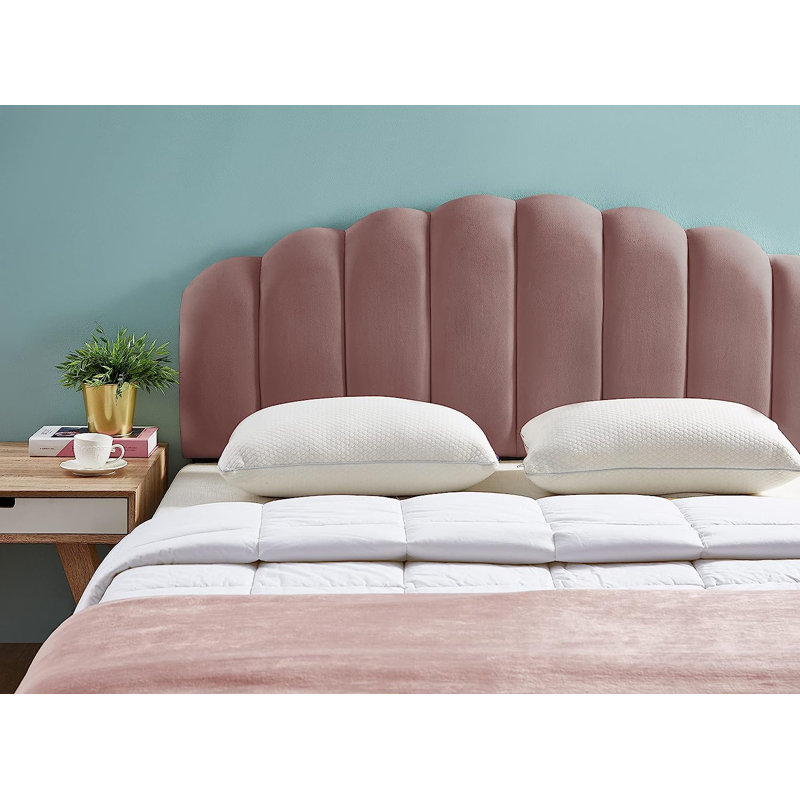 Pelson Upholstered Headboard, Rose