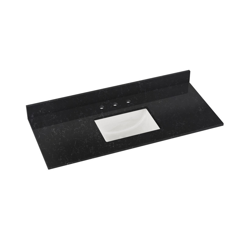 Winette 49-in White Quartz Undermount Single Sink Vanity Top