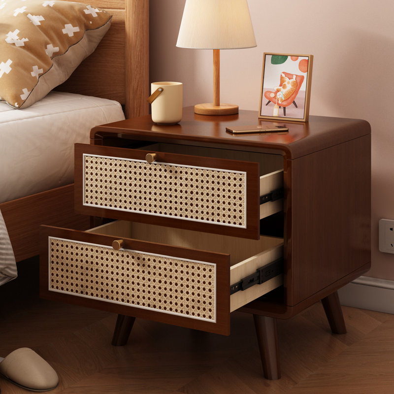2-Drawer Nightstand, Walnut