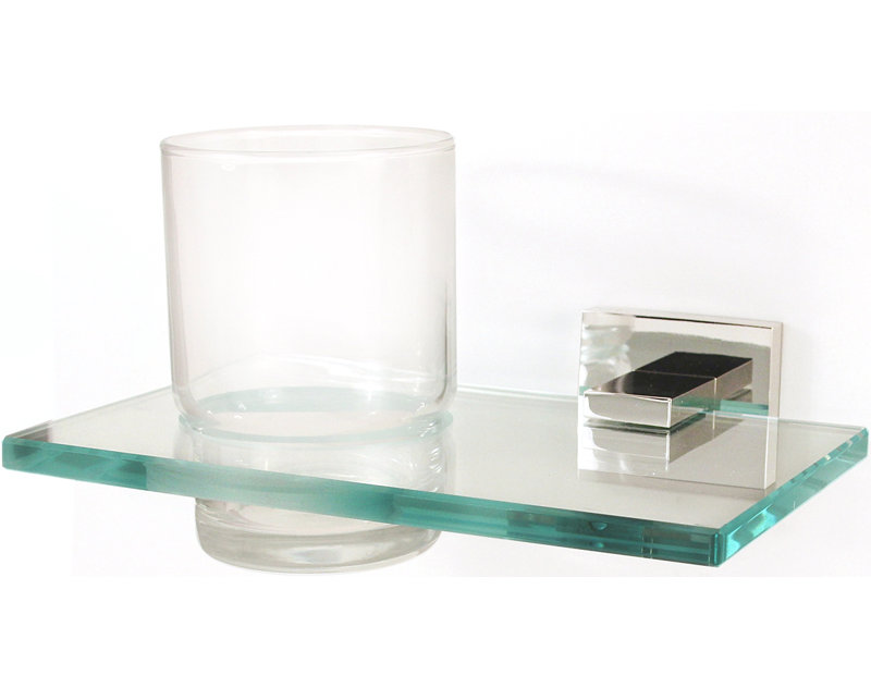 Verre et porte-verre, Chrome poli
