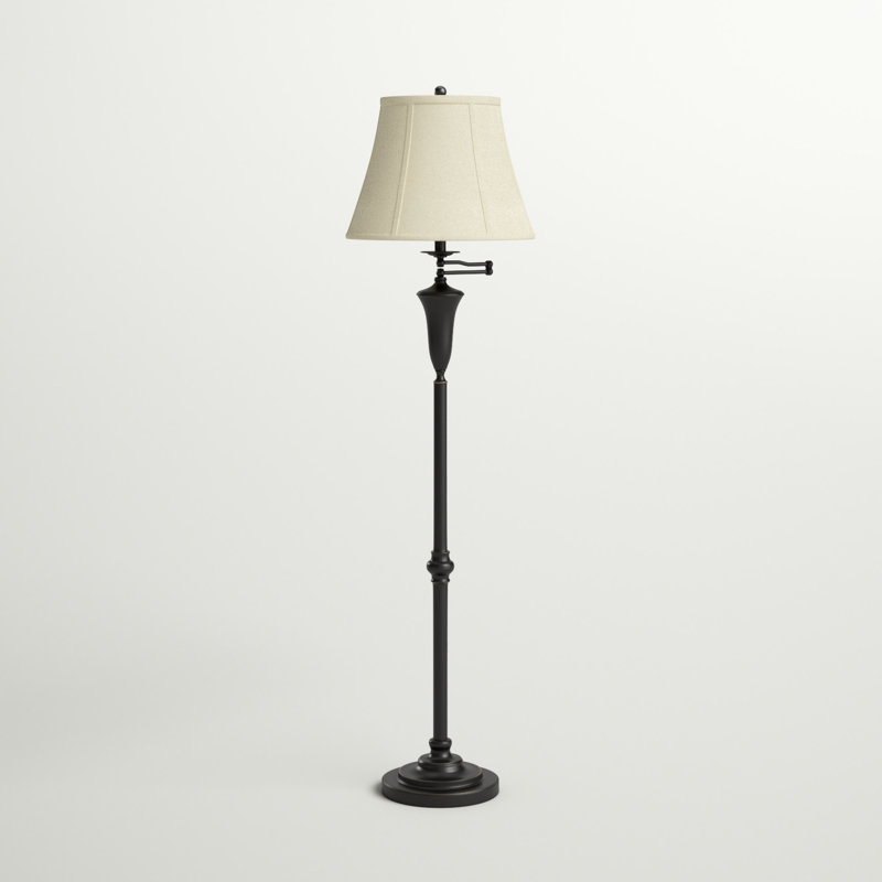 Hursey 62 " Swing Arm Floor Lamp, Madison Bronze