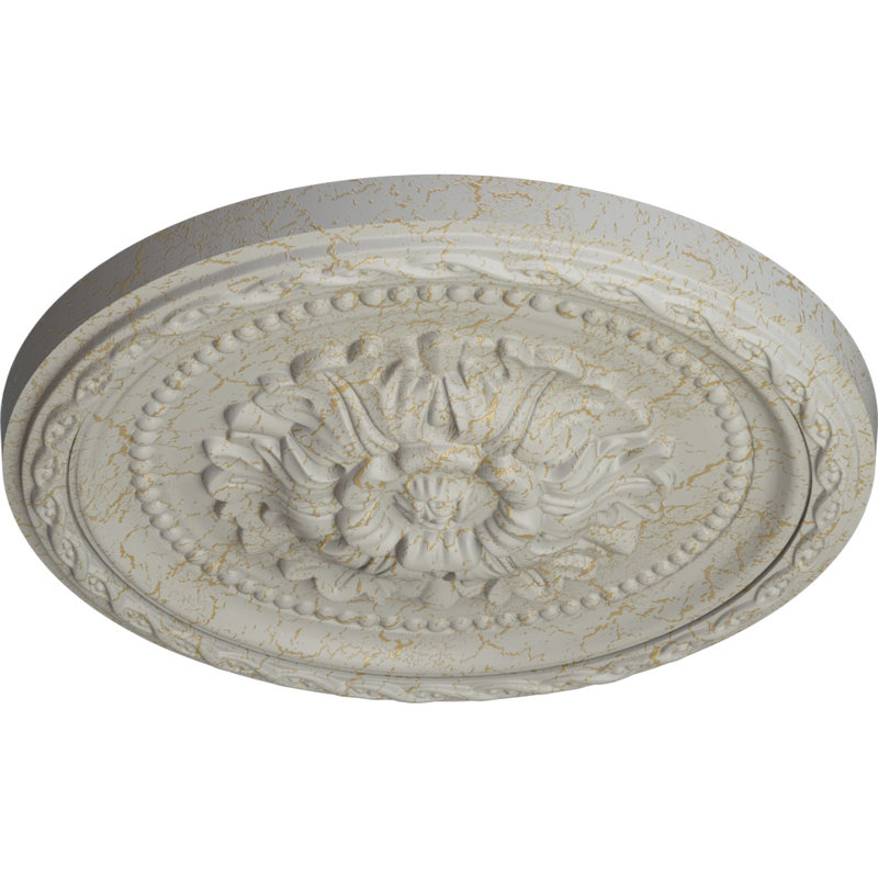 Médaillon de plafond Endakeat Wakefield, 11 3/4 po de diamètre x 1 1/4 po (convient aux auvents jusqu'à 3 5/8 po), finition platine peinte à la main