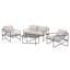 Ensemble de canapé pivotant en tissu mince tout en acier 4 pièces-212622809