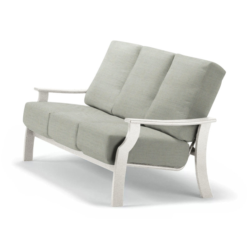 St. Catherine 74'' Wide Patio Sofa with Cushions, Red 1A, Snow