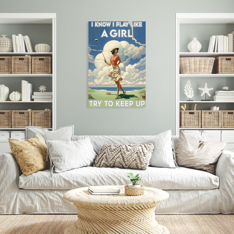 " Golf Try To Keep Up ", 36" H x 24" W x 1.25" D
