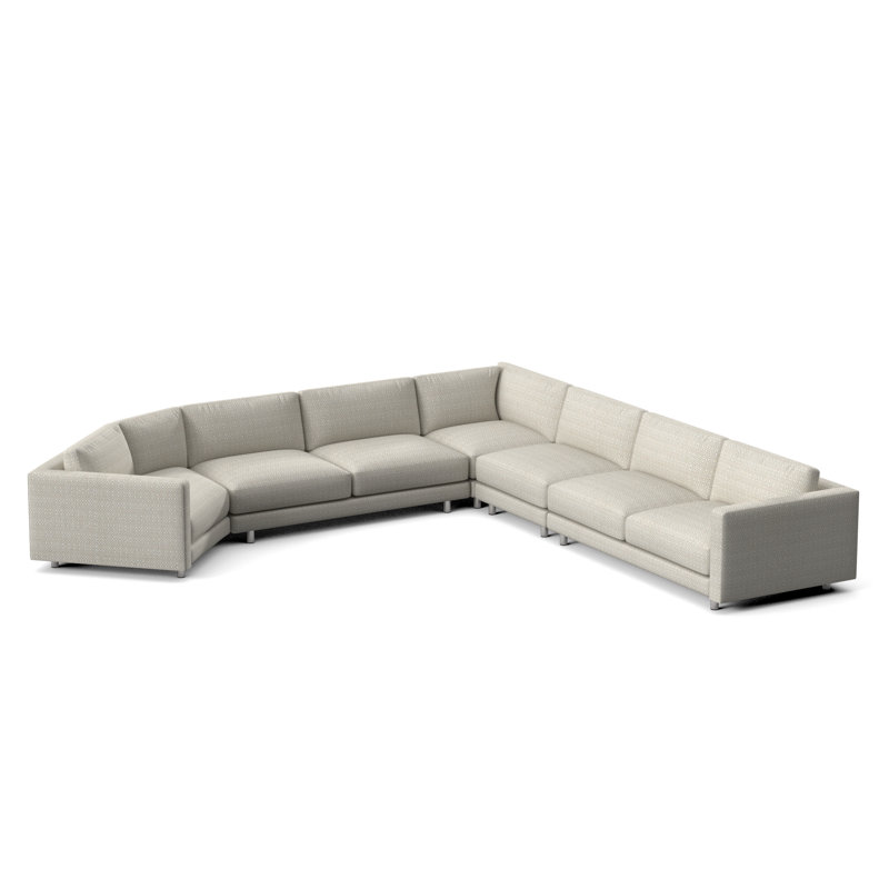 Avanni Patio Sectional with Sunbrella Cushions, Silver, Light Grey Vinyl 6503-010