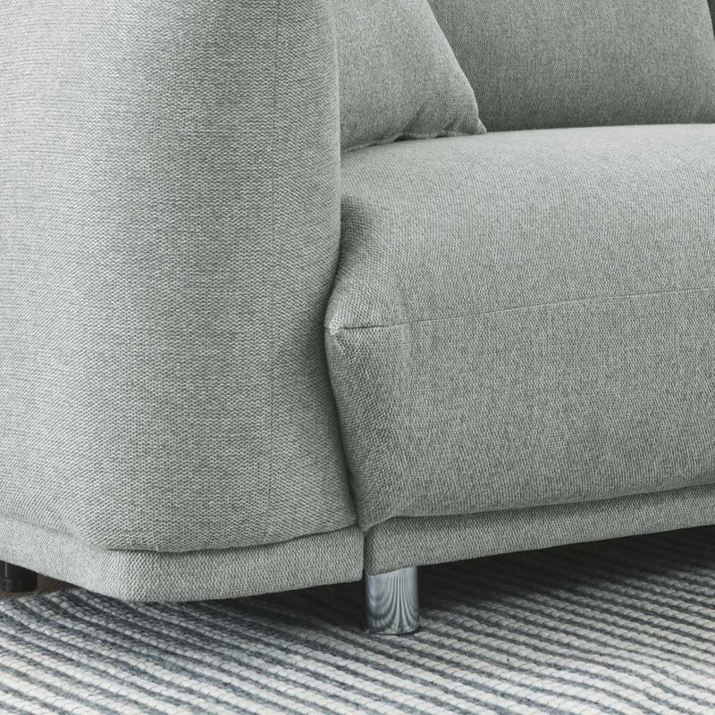 Canapé 88 po, 100 % polyester gris