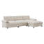 Canapé modulaire de 104 po x 60 po, en forme de L avec accoudoirs multifonctionnels, double port de charge, porte-gobelet, poches de rangement latérales, repose-pieds de rangement mobile, conception capitonnée unique, coussin moelleux, chenille, 3 couleurs-23059120