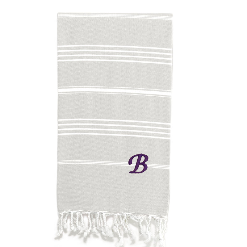 Serviette de plage 100% coton Pestemal Lucky, B, Crème / Blanc