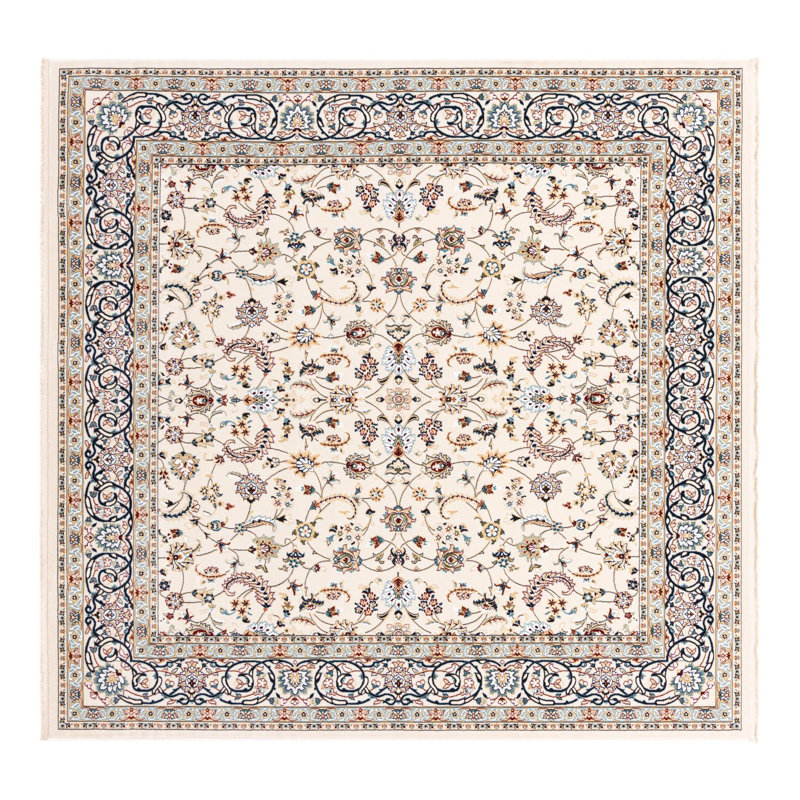 Jackson Oriental Indoor Rug, Square 7'10", Ivory/Blue