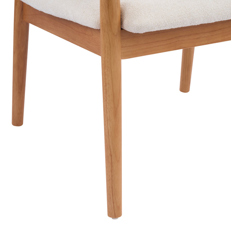 Chaise rembourrée avec dossier cylindrique et structure en bois massif, 2