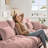 Big Chenille Sofa With Ottoman