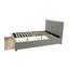Lit de tête de lit moderne capitonné en polyfibre gris avec rangement pour lit double