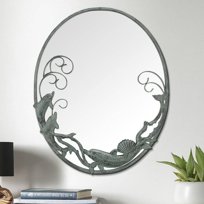 Dolphin Trio Round Wall Mirror