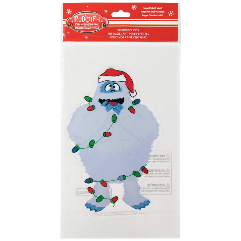Bumble Wrapped In Lights Double Sided Christmas Window Cling Decoration