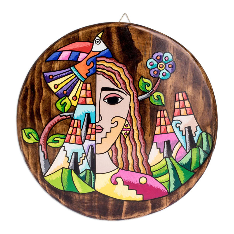 Boho Abstract Wall Decor on Solid Wood
