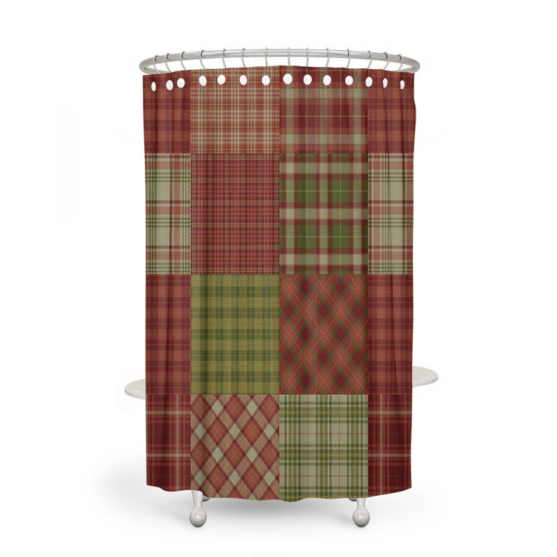 Rideau de douche simple en patchwork Hartzler, H 93 po x l 70 po