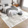 Machine Washable Rugs Oriental Floral Non-Slip Low Pile Rubber Backing Area Rug for Living Room Bedroom Kitchen Dining Room Dorm and Bedside Decor