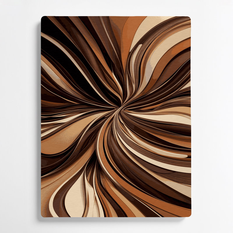 Abstraction numérique 60, art mural en métal brun, H 36 po x l 24 po