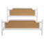 Structure de grand lit en rotin traditionnel, aucun sommier requis, finition blanc antique-855522680