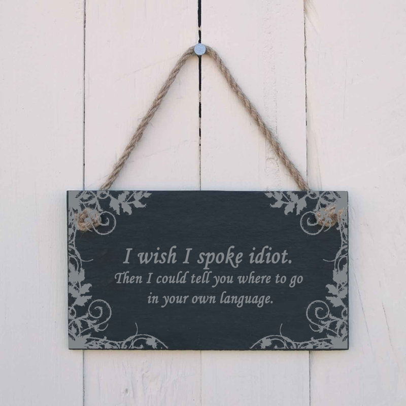 I Wish I Spoke Idiot Sign
