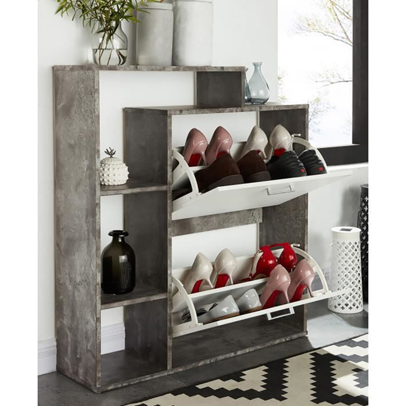 18 Pair Shoe Storage Cabinet, Concrete