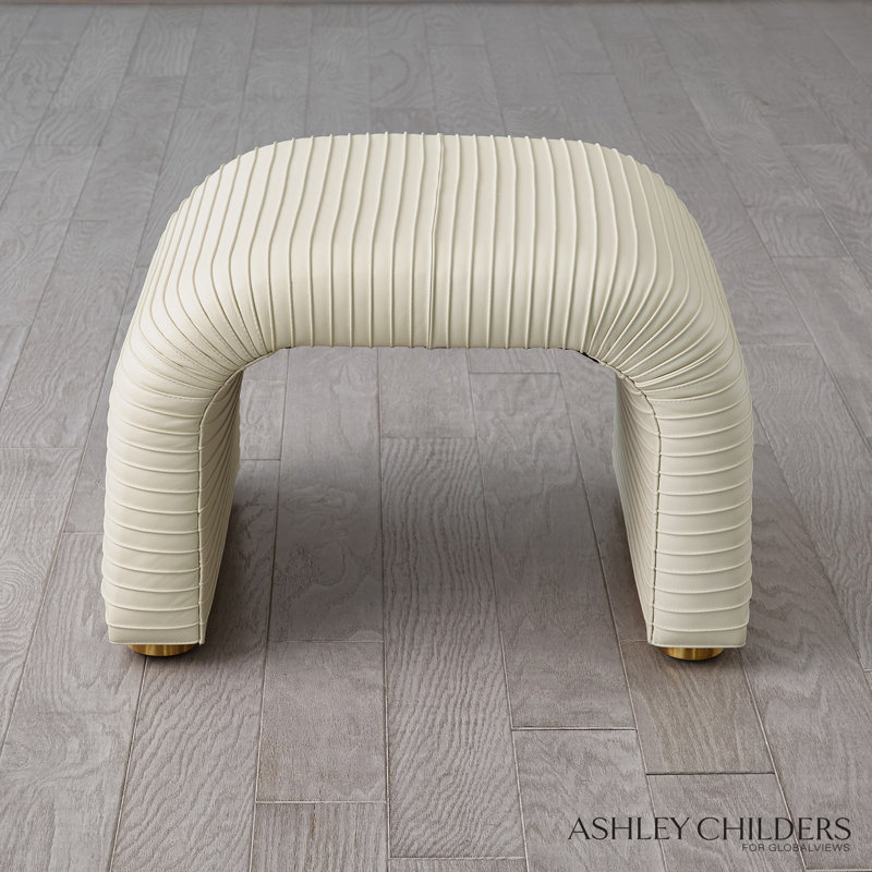 Delia Bar Stool-Antique Leather, White