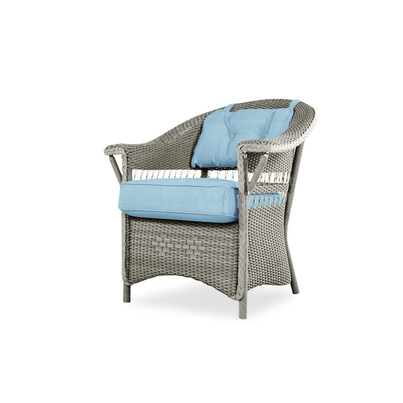 Nantucket Outdoor Dining Armchair, Rumba Straw, Pewter
