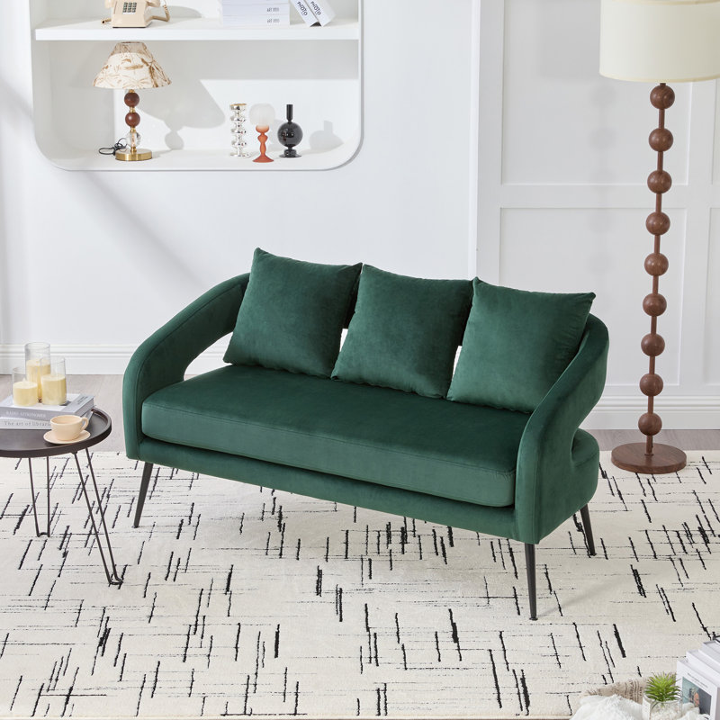 Causeuse confortable en velours avec un design moderne pour les espaces de vie
